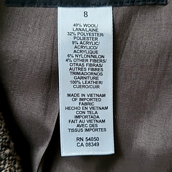 Jones New York Women's Wool Blend Blazer with Genuine Leather trimmed, Size 8 - Picture 10 of 13